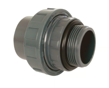 3-Teilige Verschraubung m. O-Ring AG PVC mit Klebemuffe-AG (Außengewinde)