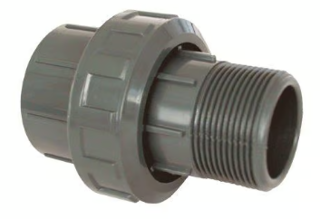 3-Teilige Verschraubung PVC mit Klebemuffe-AG (Außengewinde) CH