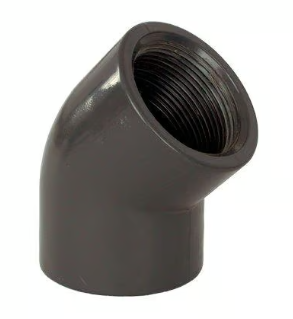 45° Winkel m. IG  PVC-U Klebemuffe-IG (Innengewinde) CH