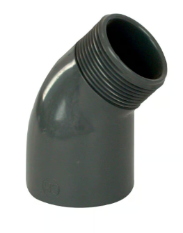 45° Winkel m. AG PVC-U Klebemuffe-AG (Außengewinde) CH